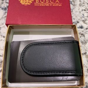 New in box Bosca leather money clip